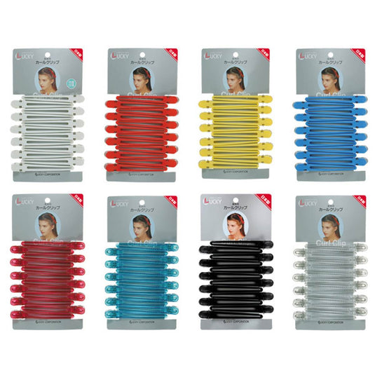 Curl Clip LL Clear 12pcs 102MM