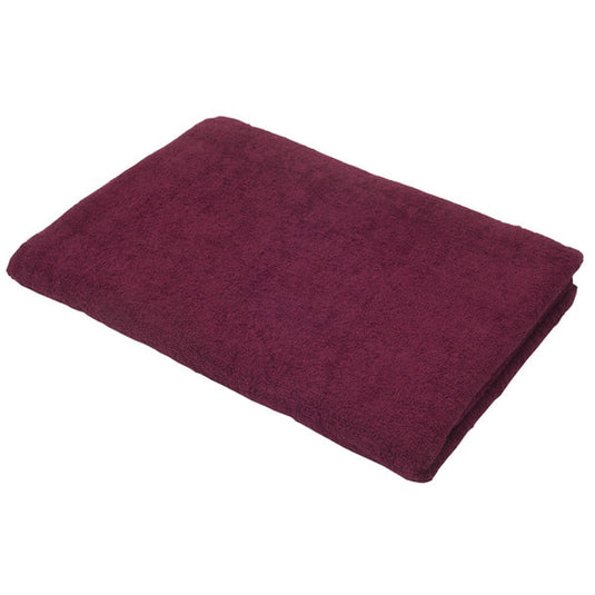 Luxury Pile Fabric Bath Towel (M) 70 x 140cm Wine Red