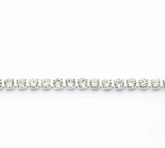 MATIERE silver rhinestone chain crystal (1.5 mm width)