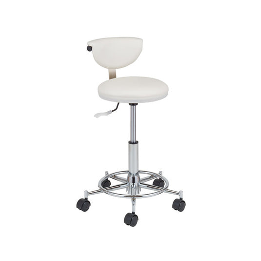 Low Resilience Stool With Ring (Made In Japan) White