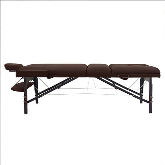 Deluxe Low Resilience Wooden Folding Reclining Bed 009SDX PLUS Dark Brown