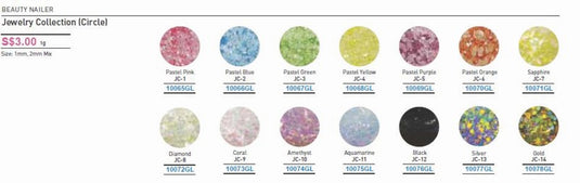 Jewelry Collection (Circle) Pastel Pink JC-1 (1MM, 2MM Mix 1g)