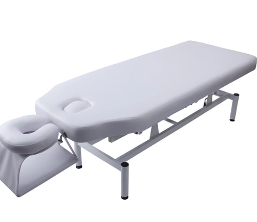 Manual Lift Massage Bed DX (With Face Mat and Armrest) (Completely Assembled)-White