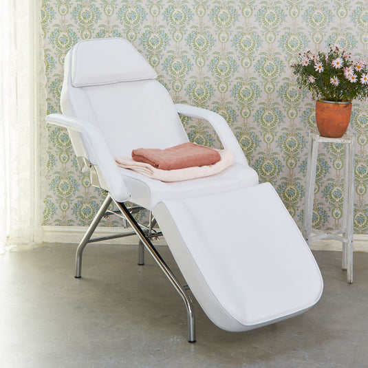 Wide Beauty Bed F-201W (Face Hole Type - White)