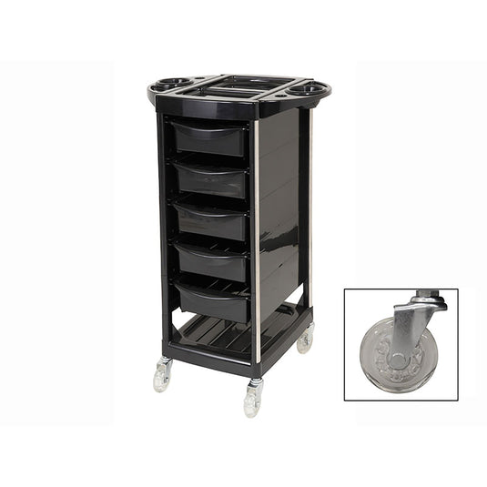 Storage Wagon T618 (7-Tier/Featuring Wheel Casters) (Completely Assembled) Black