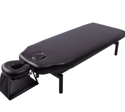 Manual Lift Massage Bed DX (With Face Mat and Armrest) (Completely Assembled)-Dark Brown