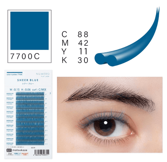 NUMERO Color Matte Flatlash SHEER BLUE 0.15 MIX 7mm-12mm