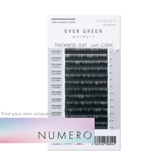 NUMERO Volume Lash Color Ever Green 0.07 MIX 7mm-12mm