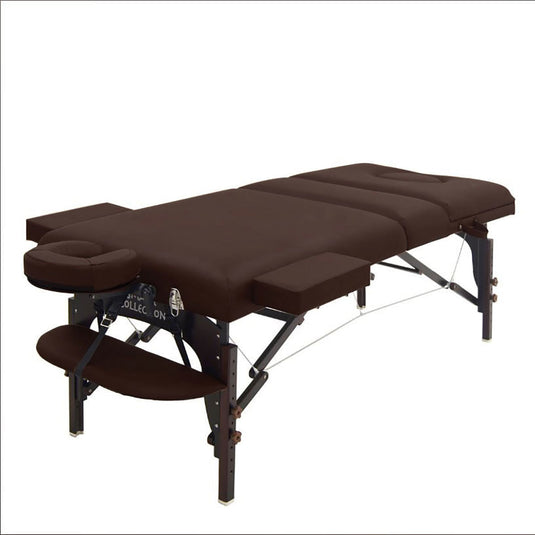 Deluxe Low Resilience Wooden Folding Reclining Bed 009SDX PLUS Dark Brown