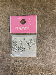 Capri Metal Stone Silver 3mm (100pcs)