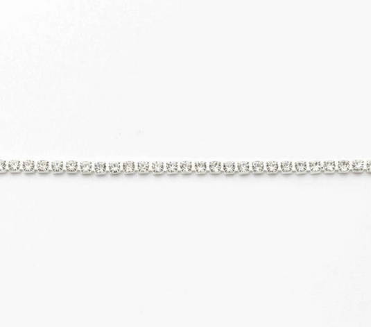 MATIERE silver rhinestone chain crystal (1.5 mm width)