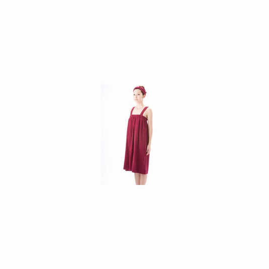 Luxury Pile Aesthetic Gown (Shoulder String) Wine Red