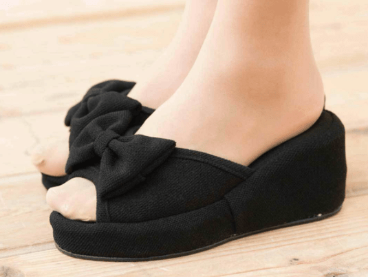 Heel Slippers Butterfly(7cm) Black