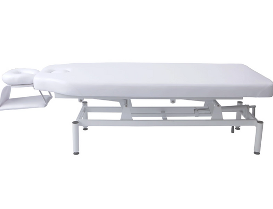 Manual Lift Massage Bed DX (With Face Mat and Armrest) (Completely Assembled)-White