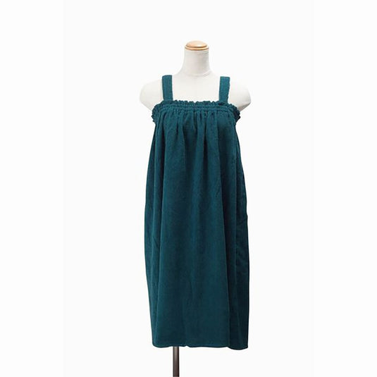 Luxury Pile Aesthetic Gown (Shoulder String) Dark Green