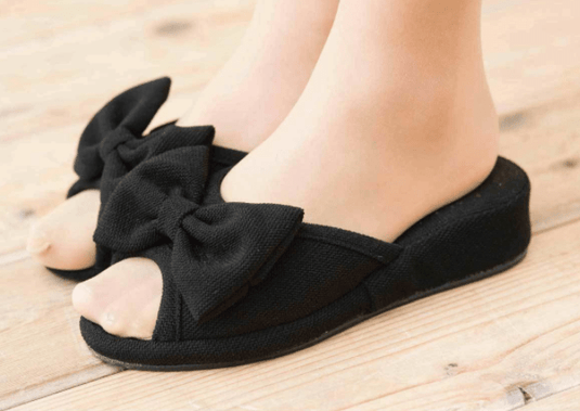 Heel Slippers Butterfly(4cm) Black