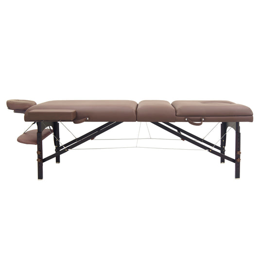 Deluxe Low Resilience Wooden Folding Reclining Bed 009SDX PLUS Beige