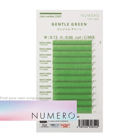 NUMERO Color Matte Flatlash GENTLE GREEN 0.15 MIX 7mm-12mm