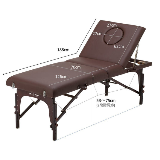 High Class Wooden Folding Reclining Bed 009DX Dark Brown