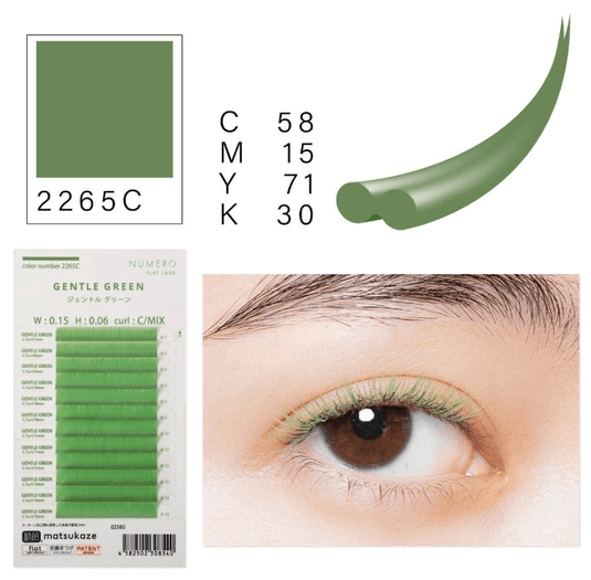 NUMERO Color Matte Flatlash GENTLE GREEN 0.15 MIX 7mm-12mm