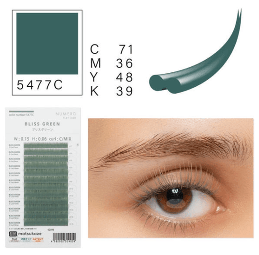 NUMERO Color Matte Flatlash BLISS GREEN 0.15 MIX 7mm-12mm