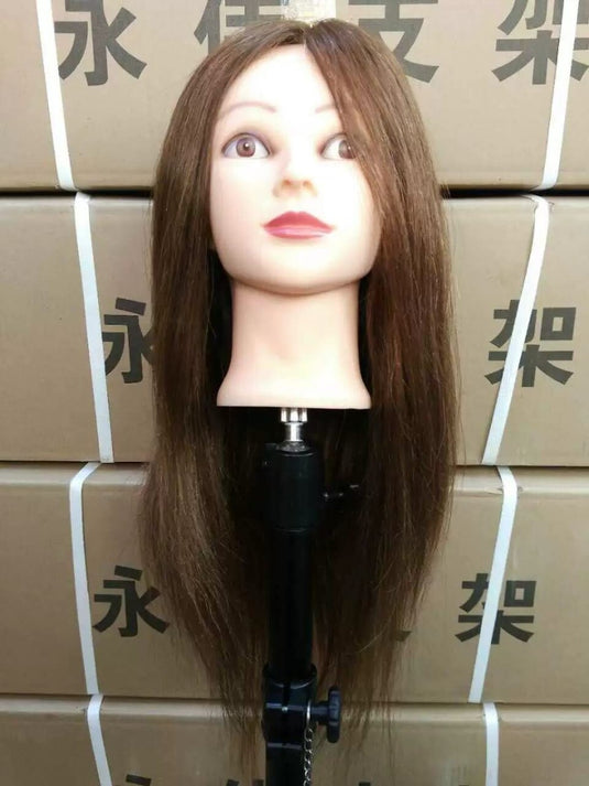 100% Human Hair Mannequin (18 inch) (Brown color)