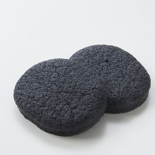 SMART COLLECTION Konjac Sponge Bamboo Charcoal (Black) Excellent sebum adsorption Gentle Care 2 pcs