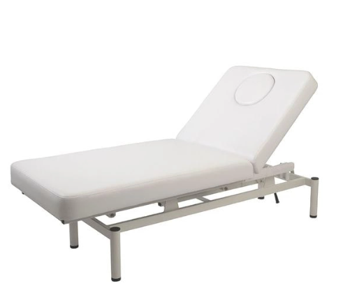 Manual Elevating Reclining Bed DX (Omega Style) with Face Mat) (Completely Assembled)-White