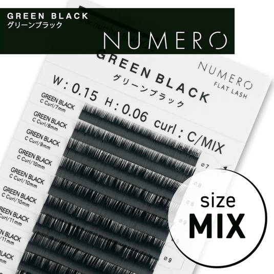 NUMERO Color Matte Flatlash GREEN BALCK