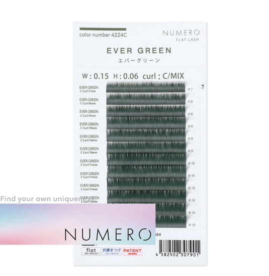 NUMERO Color Matte Flatlash EVER GREEN 0.15 MIX 7mm-12mm