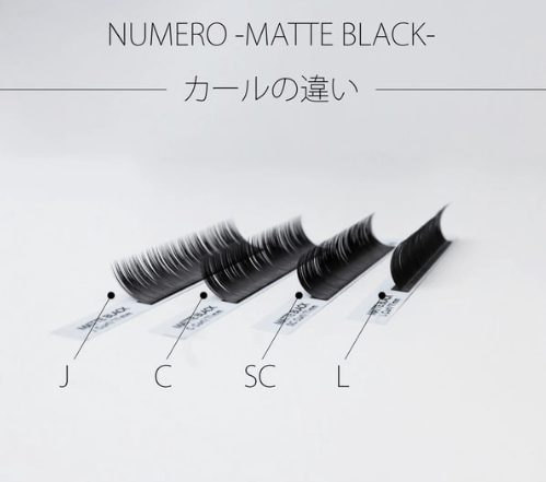 NUMERO Flat Lash J Curl 0.15 thickness 8mm Matte Black