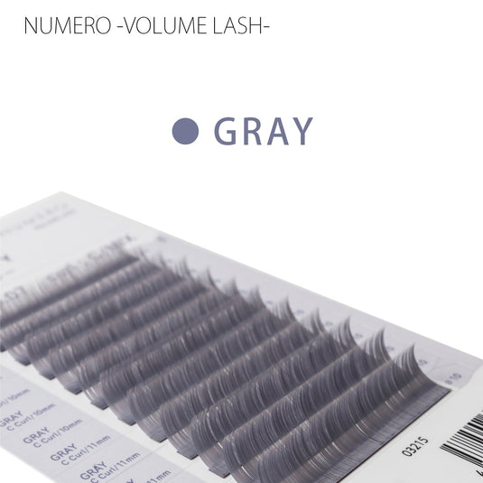 NUMERO Color Matte Flatlash GRAY J-Curl 0.15 MIX 7mm-12mm