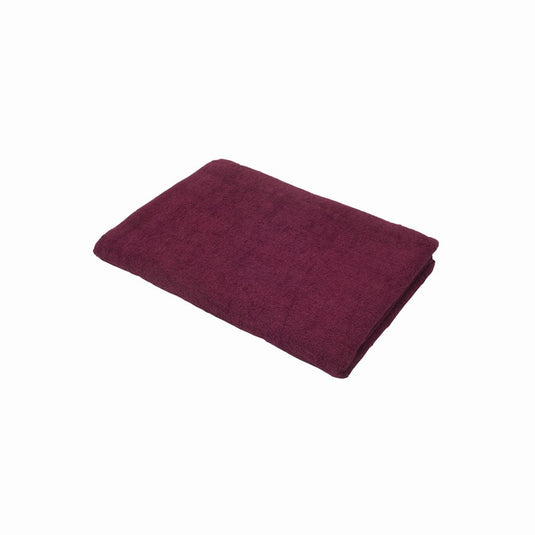 Luxury Pile Fabric Bath Towel (M) 70 x 140cm Wine Red