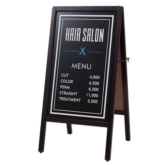 (Type A) Dual-Sided Blackboard (L) (Magnetic/Chalk-use) Dark Brown