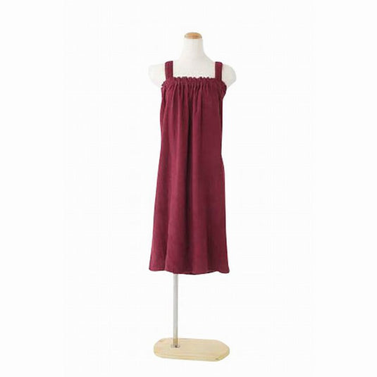 Luxury Pile Aesthetic Gown (Shoulder String) Wine Red