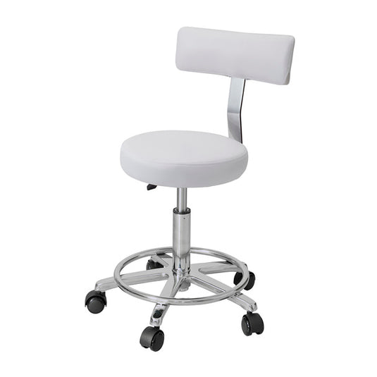 [New] DX Stool II with Backrest (Cleaning Casters) White