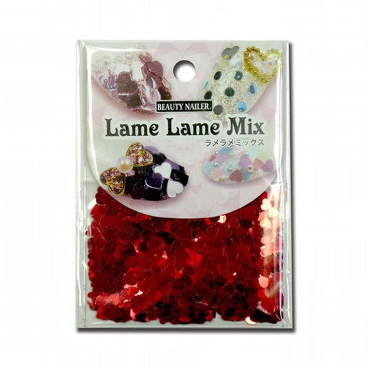 LamÃ© LamÃ© Mix (Heart) Red LLM-5 (3mm, 4mm Mix 1g)