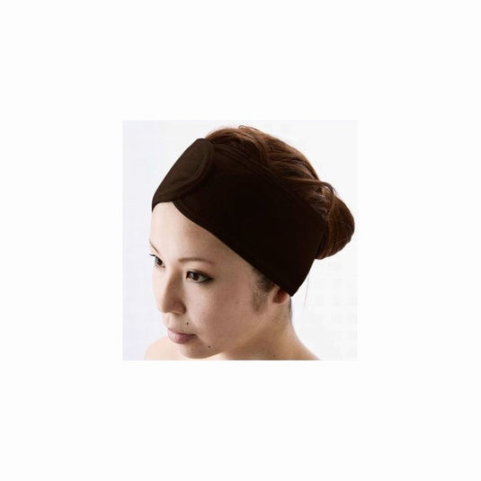 SMART COLLECTION Towel Ground Stretch Turban (Magic Tape Type) Dark Brown