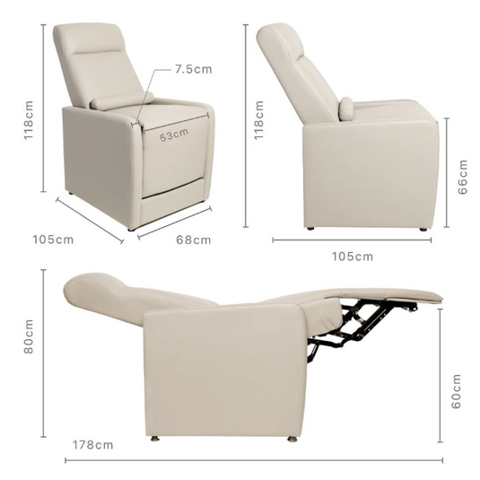 (GANA) Electric Reclining Chair Cielo Plus (Nude Beige)