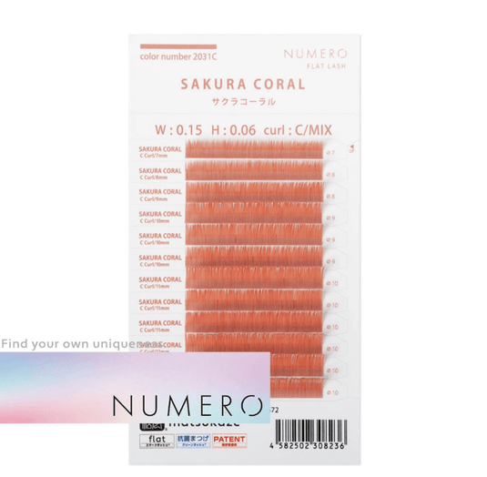 NUMERO Color Matte Flatlash SAKURA CORAL 0.15 MIX 7mm-12mm