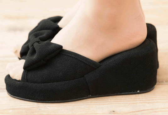 Heel Slippers Butterfly(7cm) Black