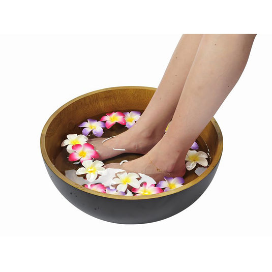 Mango Wood Foot Spa Bowl Outer Coating