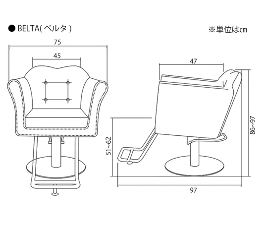 [Luxury] Belta Styling Chair (Top) (HD-A-020) - Camel Brown