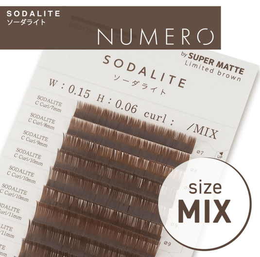 NUMERO Color Matte Flatlash SODALITE J-Curl 0.15 MIX 7mm-12mm