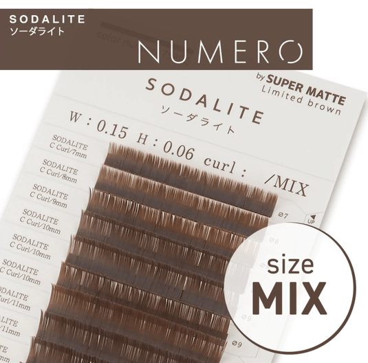 NUMERO Color Matte Flatlash SODALITE C-Curl 0.15 MIX 7mm-12mm