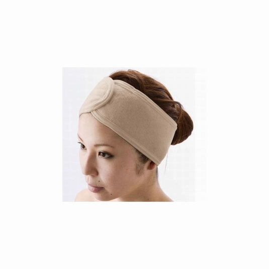 Towel Ground Stretch Turban (Magic Tape Type) Beige