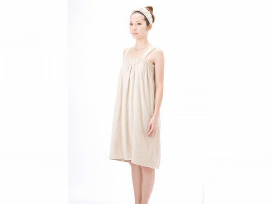 Luxury Pile Aesthetic Gown (Shoulder String) Beige