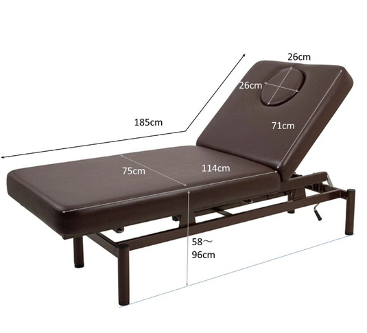 Manual Elevating Reclining Bed DX (Omega Style) with Face Mat) (Completely Assembled)-Dark Brown