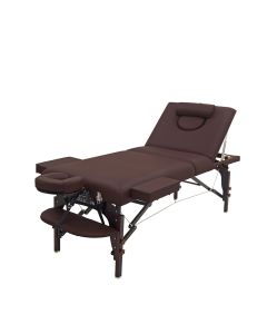 Deluxe Low Resilience Wooden Folding Reclining Bed 009SDX PLUS Dark Brown